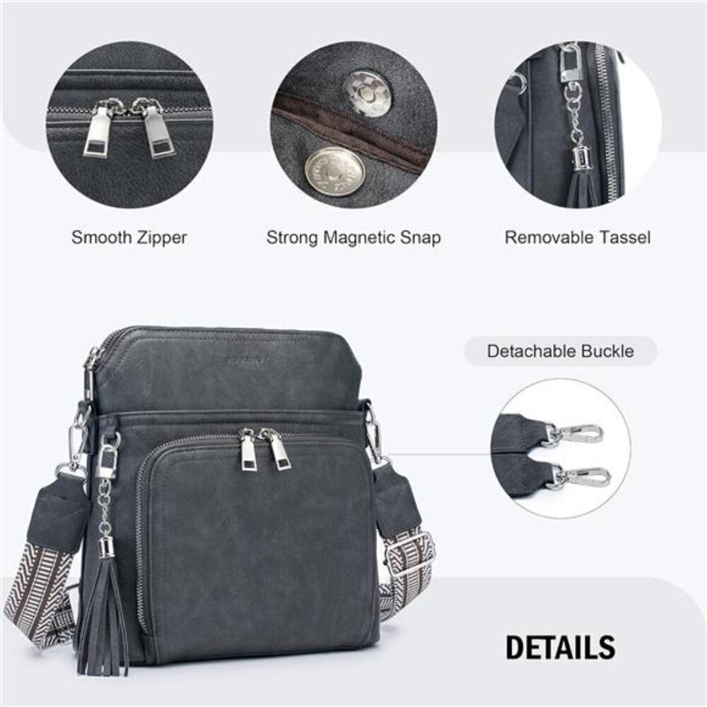 Medium Crossbody Bag for Women Vegan Leather - Picture 5 of 7